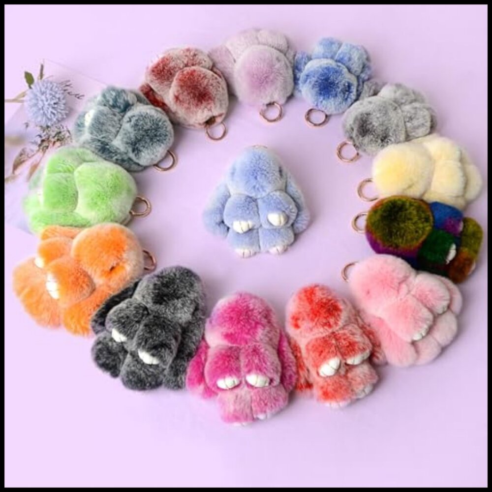 Soft Bunny Plush Keychain Bag Charm Cute Easter Gift Novelty Accessory - Picture 5 of 7